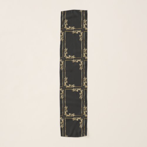 Elegant and Trendy Black and Gold  Scarf