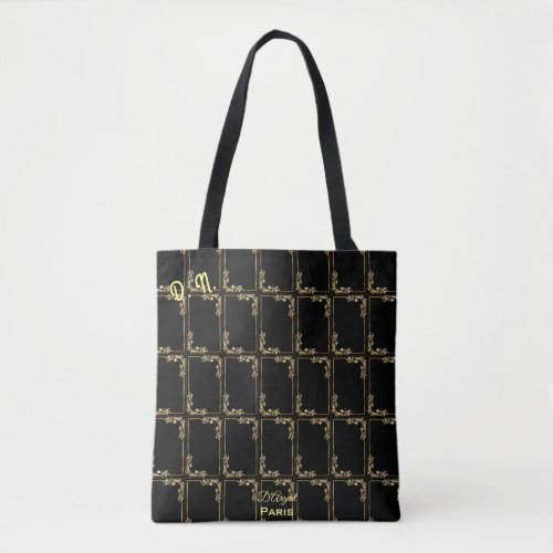 Elegant and Trendy Black and Gold  Tote Bag