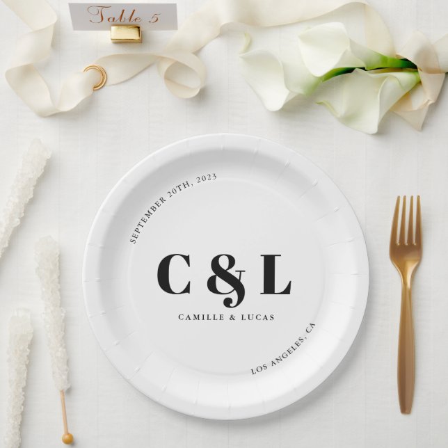 Elegant and trendy wedding paper plates (Wedding)