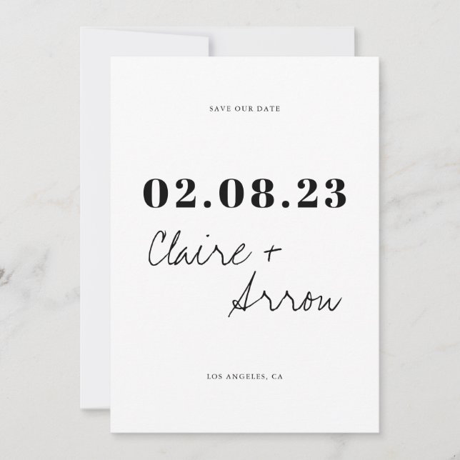 Elegant and Trendy Wedding Save the Date Invitation (Front)