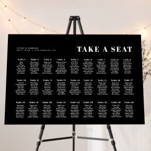 Elegant and Trendy Wedding seating charts Foam Boa Foam Board