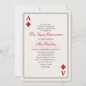 Elegant and Unique Red Las Vegas Quinceañera Invitation (Front)