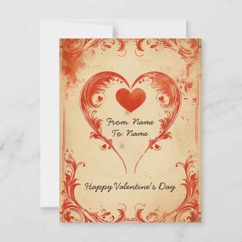 Elegant and Vintage Valentines Day Note Card