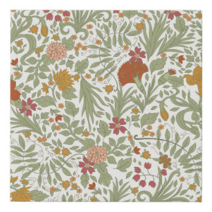 Elegant and whimsical floral pattern. faux canvas print