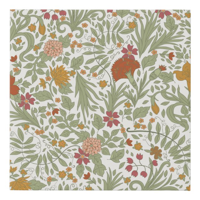 Elegant and whimsical floral pattern. faux canvas print (Front)
