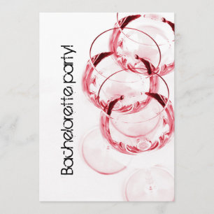 elegant and whimsical wine glass bachelorette invitation