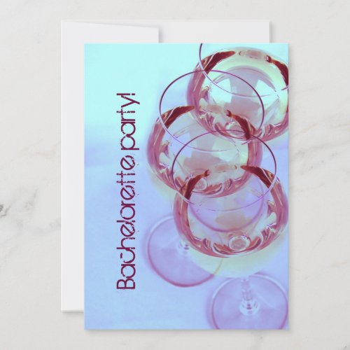 elegant and whimsical wine glasses bachelorette custom invites