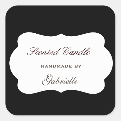 Elegant and wimsical black board square sticker