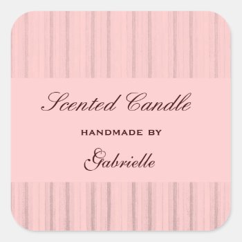 Elegant And Wimsical Pink Stripe Square Sticker by myworldtravels at Zazzle