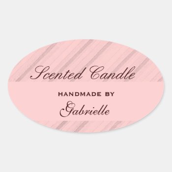 Elegant And Wimzical Pink Stripe Oval Sticker by myworldtravels at Zazzle
