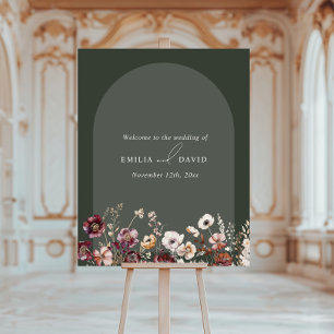 Elegant Anemone Arch Dark Green Wedding Foam Board
