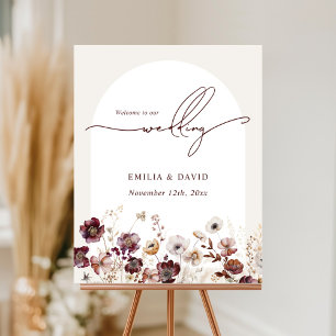 Elegant Anemone Arch Wedding Script Foam Board