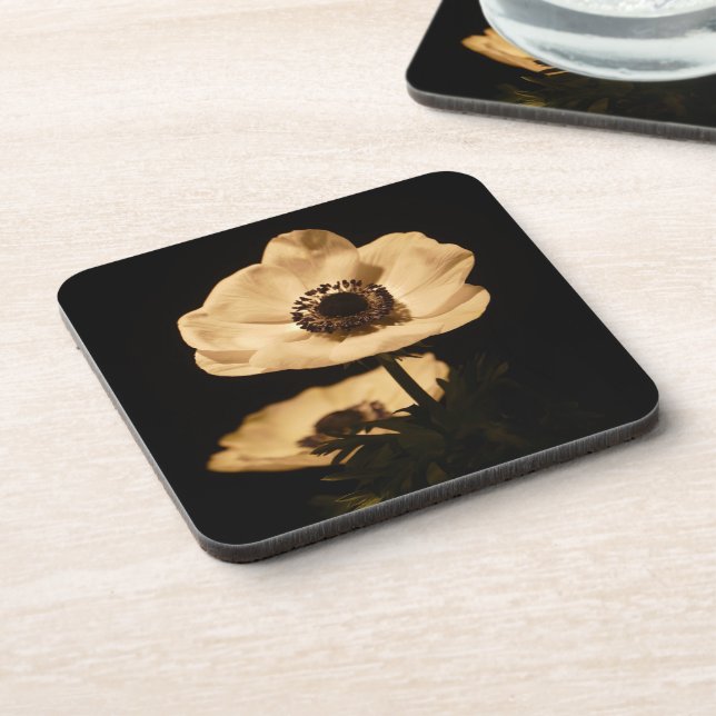 Elegant Anemone Flowers Photo Beverage Coaster (Left Side)
