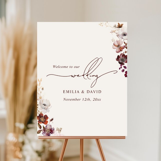Elegant Anemone Wedding Calligraphy Script Foam Board (Creator Uploaded)