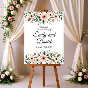 Elegant Anemone Wildflower Botanical Wedding Foam Board