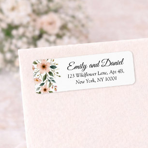 Elegant Anemone Wildflower Wedding Return Address  Label