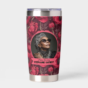 Elegant Anemones 40Th Birthday Celebration Insulated Tumbler