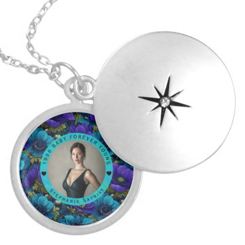 Elegant Anemones First Birthday Gift For Teen Locket Necklace