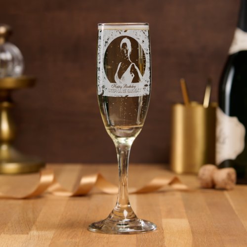 Elegant Anemones Surprise Birthday Gift  Champagne Flute