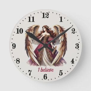 Elegant Angel lovers customizable  Round Clock