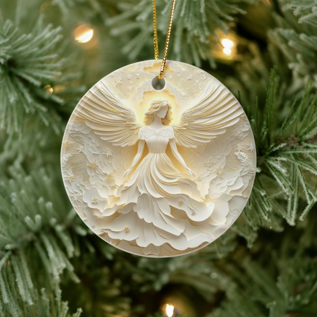 Elegant Angel of Light  Ceramic Ornament (Tree)