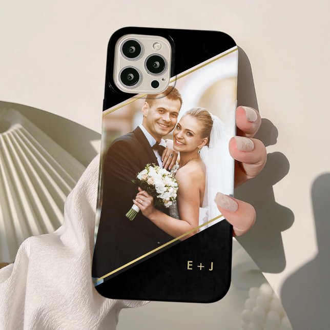 Elegant Angle Monogrammed Custom Photo Case-Mate iPhone Case (Creator Uploaded)