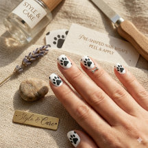 Elegant Animal Paw Print Minx Nail Art Design