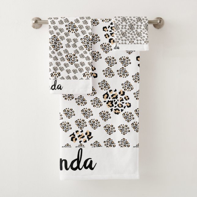 elegant animal print bath towel set (Insitu)