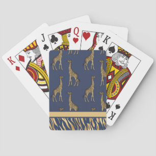 Elegant Animal Print Blue Modern  Poker Cards