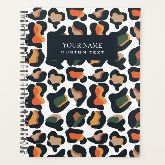 Elegant Animal Skin Leopard spot add your name  Planner (Front)