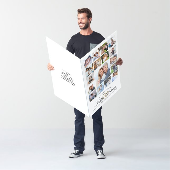 Elegant Anniversary 18 Photo Personalized Card (In Situ)