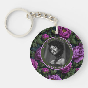 Elegant Anniversary Gifts For Wife Custom Peonies Keychain