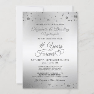 Elegant Anniversary Hearts YEARS INTO FOREVER Invitation