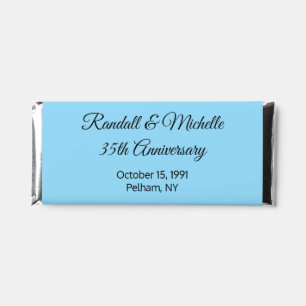 Elegant Anniversary in Blue: Hershey Bar Favors