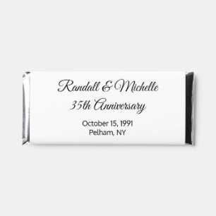 Elegant Anniversary in White: Hershey Bar Favors