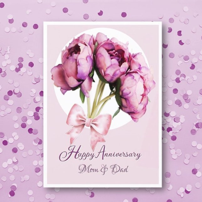 Elegant! Anniversary Mom & Dad Greeting Card (Creator Uploaded)