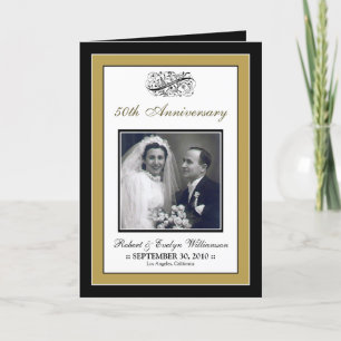 Elegant Anniversary Party Custom Card (gold)
