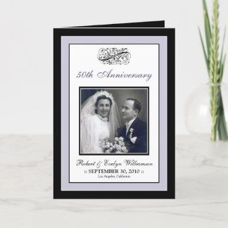 Elegant Anniversary Party Custom Card (silver)