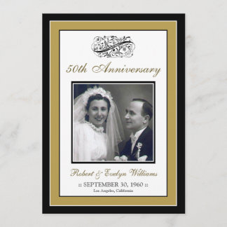 Elegant Anniversary Party Custom Invitation (gold)