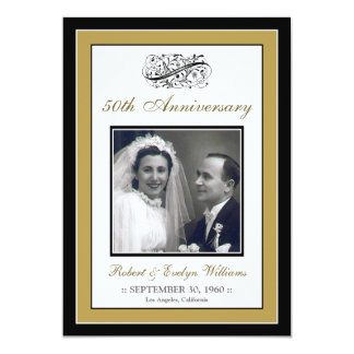 Elegant Anniversary Party Custom Invitation (gold)