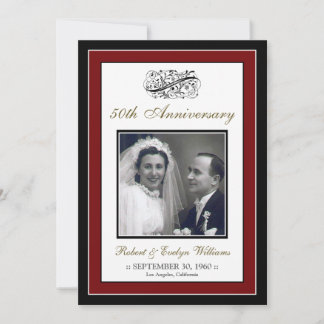 Elegant Anniversary Party Custom Invitation (red)
