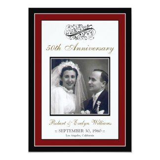 Elegant Anniversary Party Custom Invitation (red)