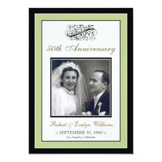 Elegant Anniversary Party Custom Invitation (sage)