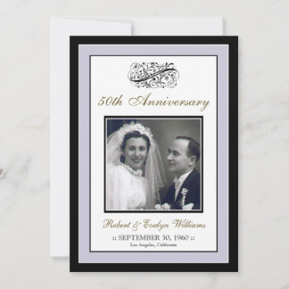 Elegant Anniversary Party Custom Invite (silver)