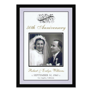 Elegant Anniversary Party Custom Invite (silver)