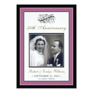 Elegant Anniversary Party Custom Invite (violet)