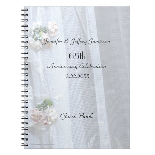 Elegant Anniversary Party Guest Book Vintage Lace Notebook