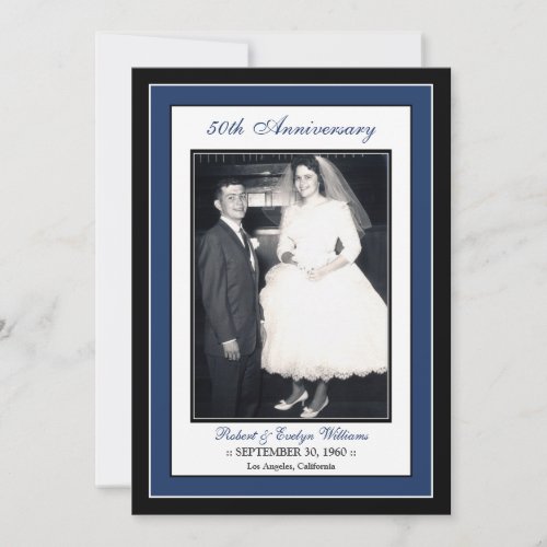 Elegant Anniversary Party Invitation (navy)