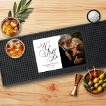 Elegant Anniversary Vow Renewal Bar Mat<br><div class="desc">Elegant Vow Renewal Anniversary Bar Mat with elegant script typography in modern,  classic black and white. Easily add your own photo and details for a stunning bar mat! Makes a great anniversary gift,  or get one for yourself!</div>