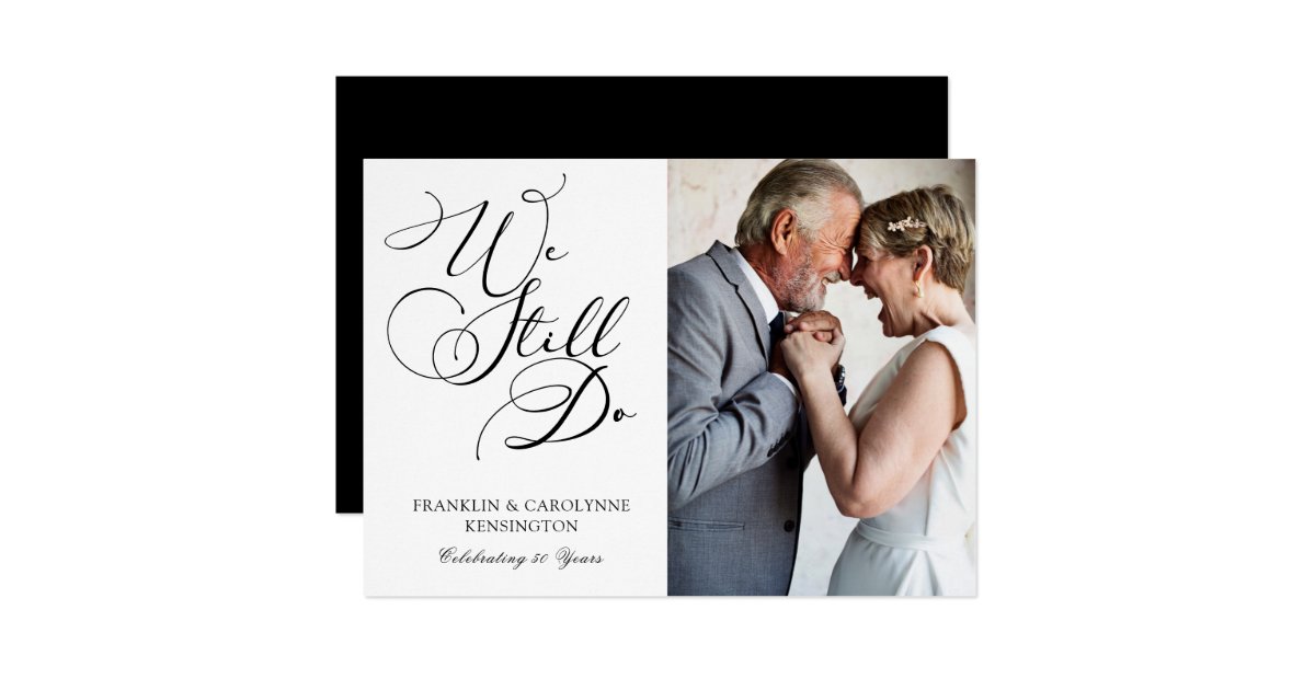Elegant Anniversary Vow Renewal Photo Invitation Zazzle.com